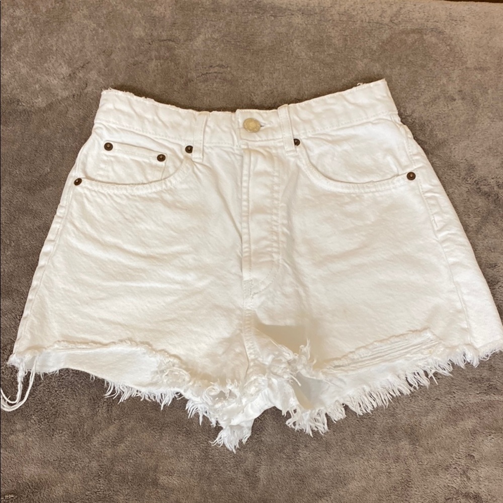 Zara size 4 White Denim Women's Shorts